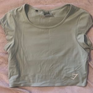 Mint green Gymshark cropped shirt